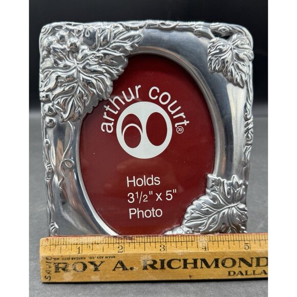 Arthur Court Aluminum Grapes Leaves Picture Photo Frame Vintage 3.5x5 Photo - Picture 6 of 6